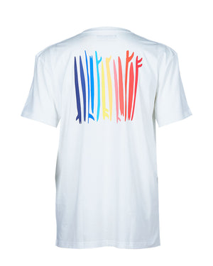 White 2024 Starboard Kids Tee with rainbow tree on back