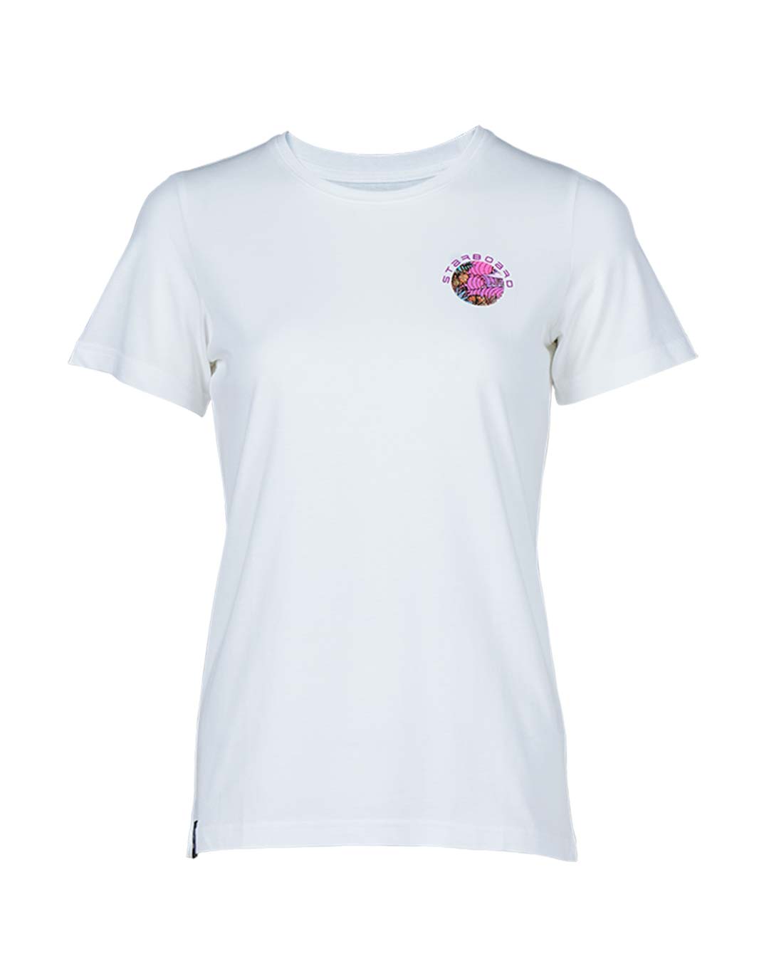 White 2024 Starboard Tikhine Sun Tee with floral chest design