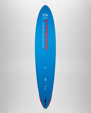 ISonic Speed Windsurf Board: Blue Surfboard with Red White Accents and Starboard Logo