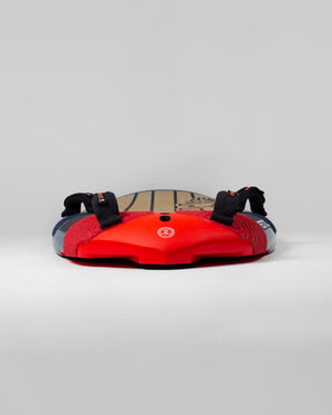 Red and black surfboard leash with white logo for 2024 iSonic Windsurf Board