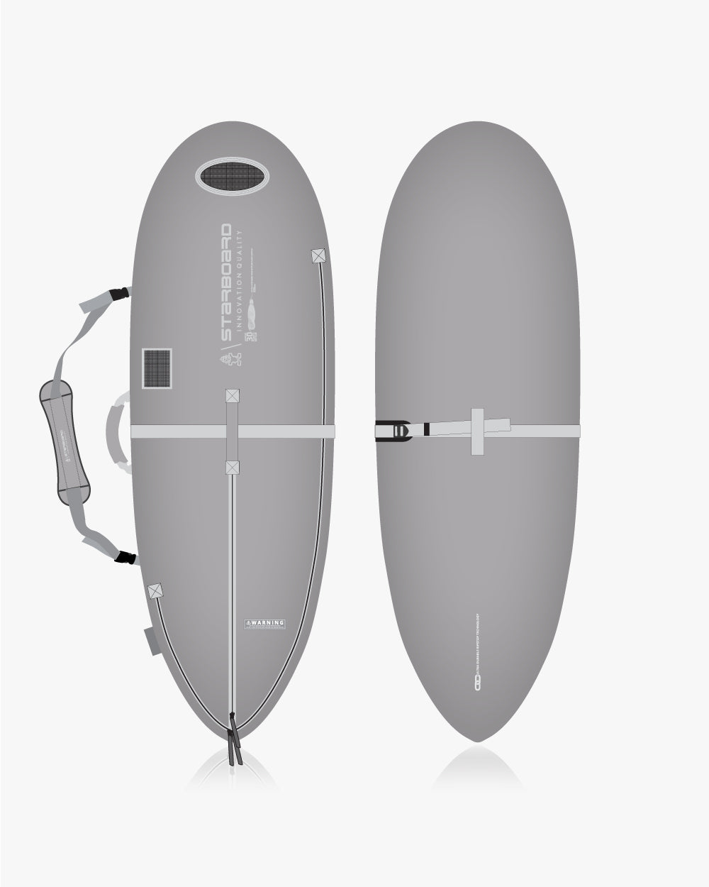Grey Foilboard Bag in Waste2Wear with Inflatable Surfboard