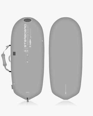 Grey X-15 windfoil travel bag with inflatable life preserver