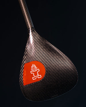 Foil Blade Prepreg Carbon Paddle with orange grip and logo