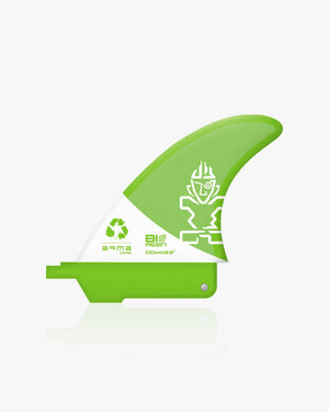 Green SUP Center Fin with Armacore logo and recycling symbol