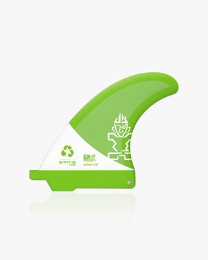 Green SUP Center Fin with Armacore white logo and recycling symbol