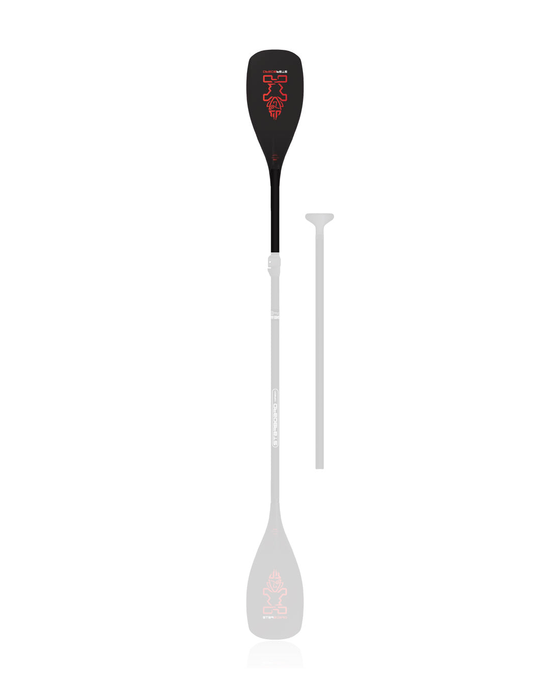 Black and red adjustable kayak blade add-on paddle