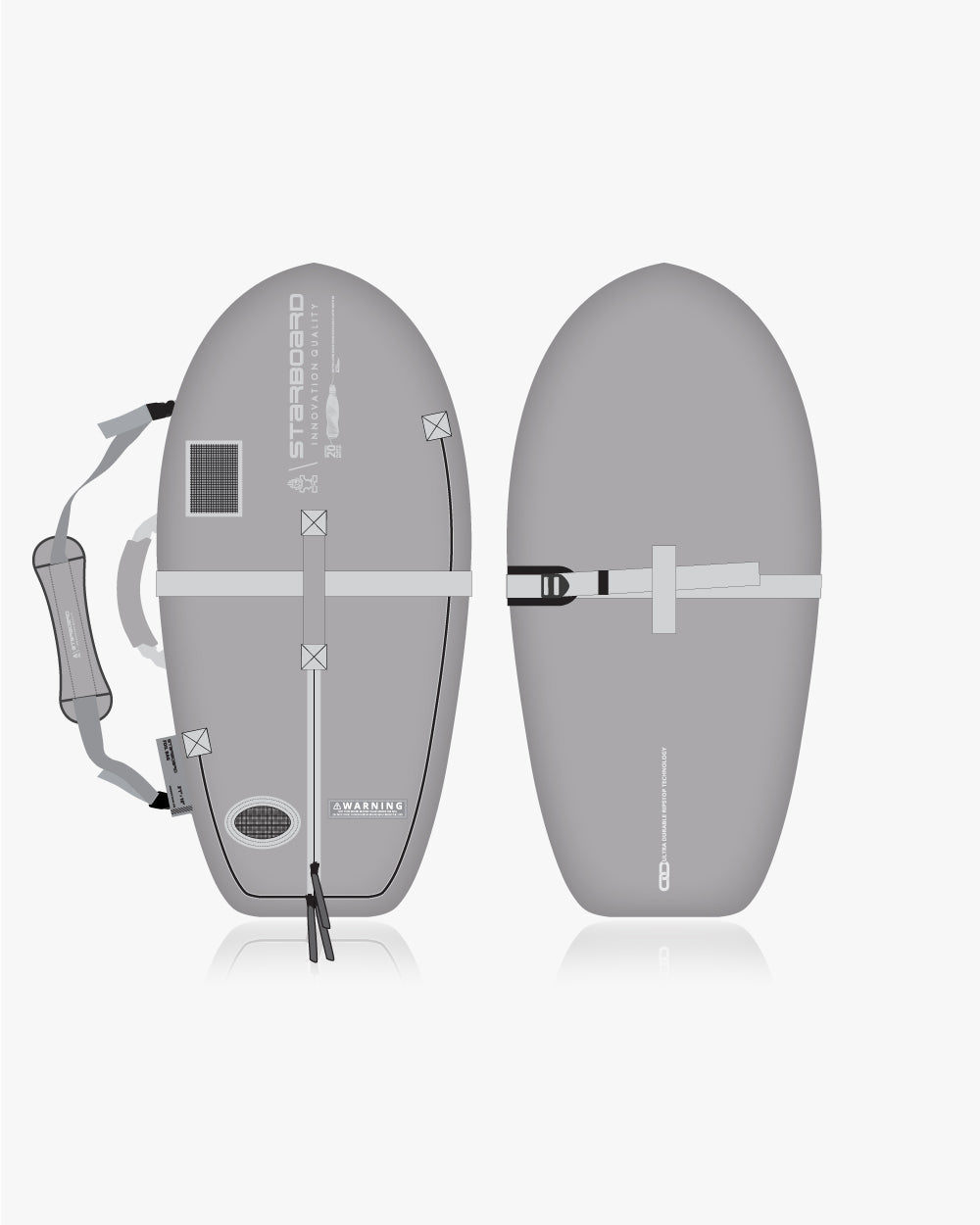 Gray 2019 Starboard 5’6’’ Soft Top SUP Foilboard in Pump Foilboard Bag