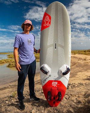 2019 Carve Explorer 5’6’’ Windsurf Board, Red White Carbon Fiber
