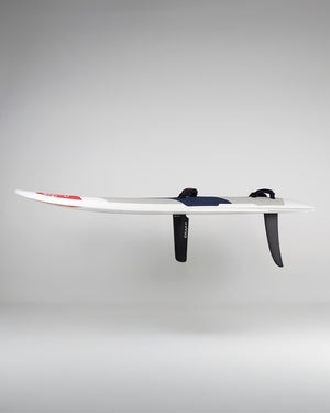 GO 152 Windsurf Board: white with black and red accents, carbon fiber