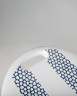 White and blue geometric GO Windsurfer Board tape dispenser with handle