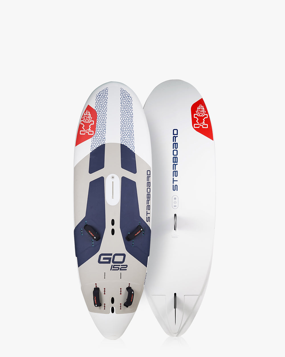 GO 152 Windsurf Board: White and blue with red accents for water sports
