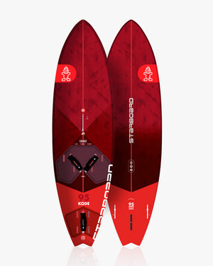 Red and black Kode Windsurf Board with geometric patterns