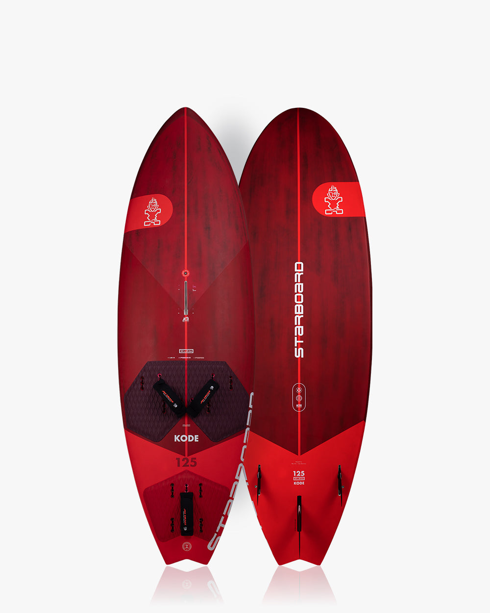 Red and black Kode Windsurf Board with geometric patterns
