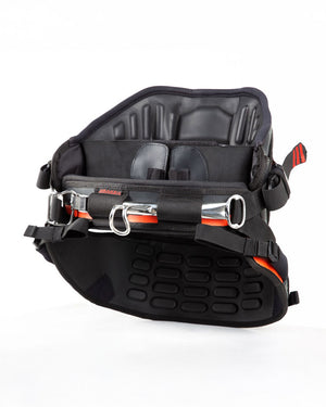 Jim Drake black and orange X-15 slalom harness tool belt with pockets