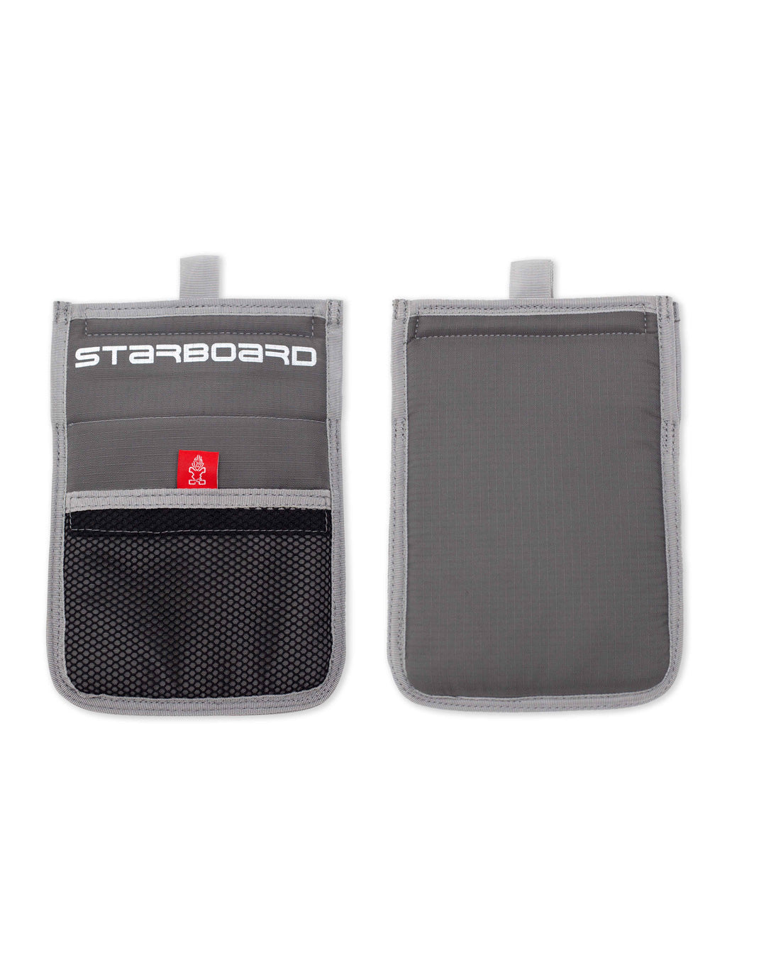 Grey Fin Pouch starboard paddle board leash holder with mesh pocket and strap