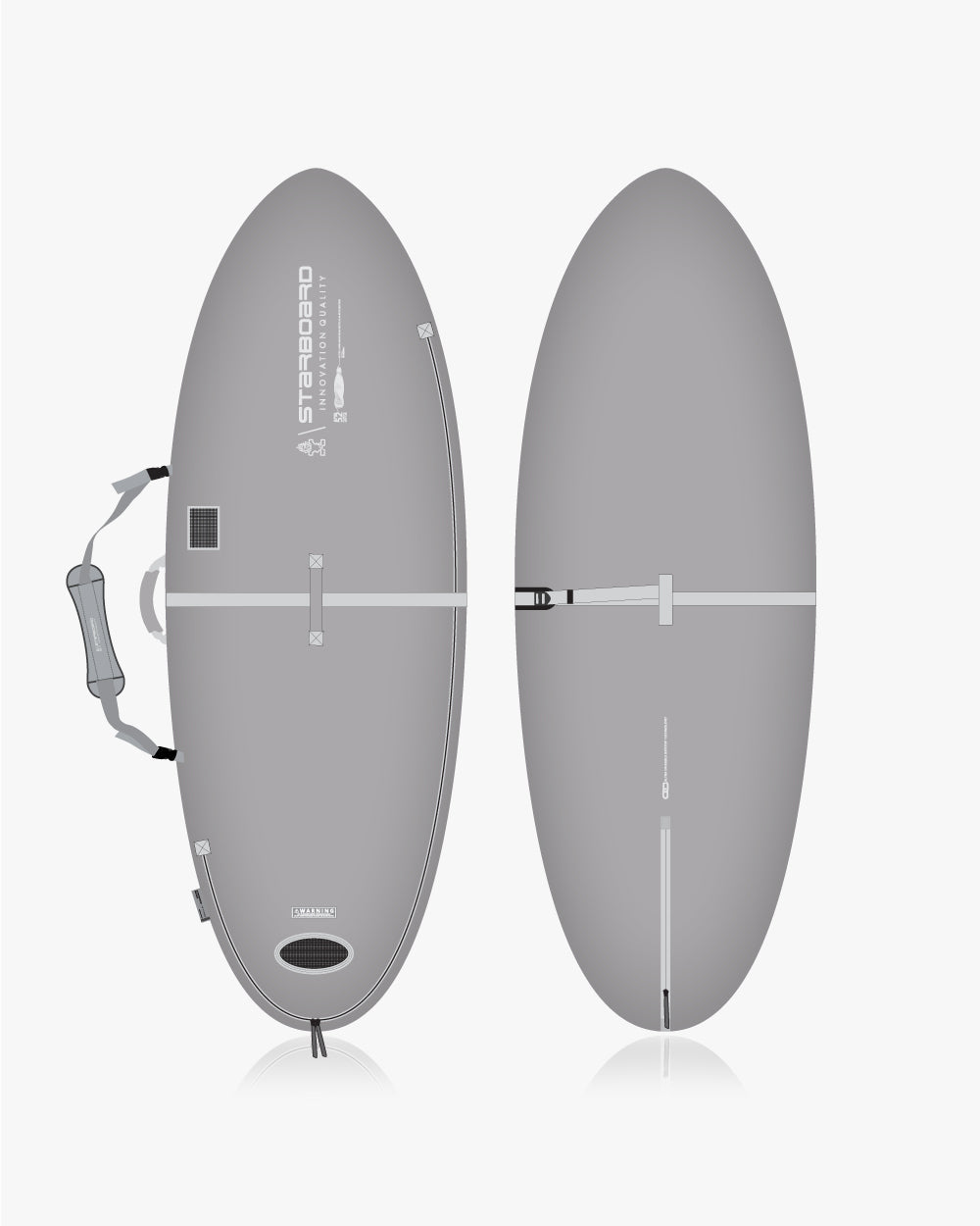 Grey Changemakers 6’0’’ inflatable SUP with leash and fin in Spice Pro bag