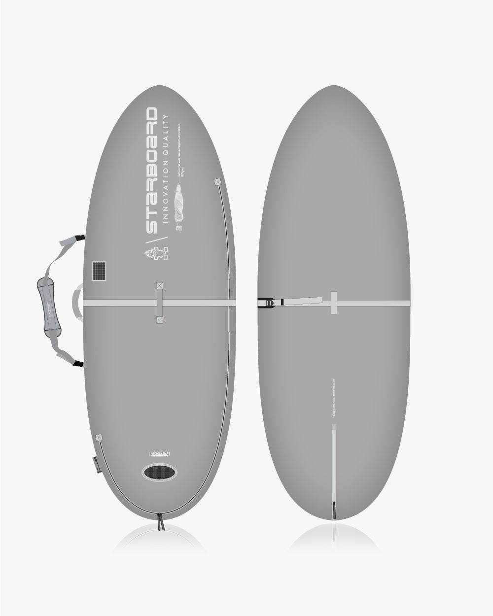 Grey inflatable SUP board with black accents and strap for SUP Bag Pro Spice 7’10’’-7’11’’ x 29