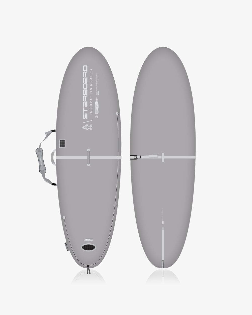 Gray 2019 Hyperlite 7’6’’ surfboard in SUP bag wedge spice whopper
