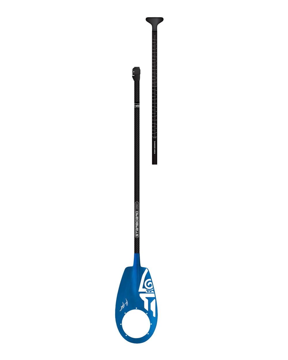 Blue and black SUP Polo Paddle with ergonomic grip