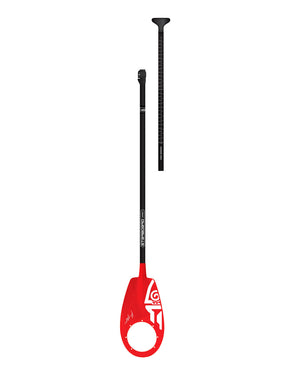 Red and black SUP Polo Paddle with white handle logo