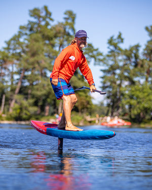Ace Foil Lightning Foilboard: 2019 hydrofoil with red-blue carbon fiber design for downwind performance