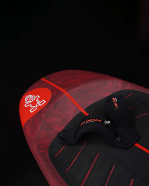 Red and black O’Brien iGnite Wing foilboard with sleek design