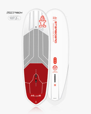 Red and white Starboard X-15 Foilboard with skull design, delivers exceptional performance