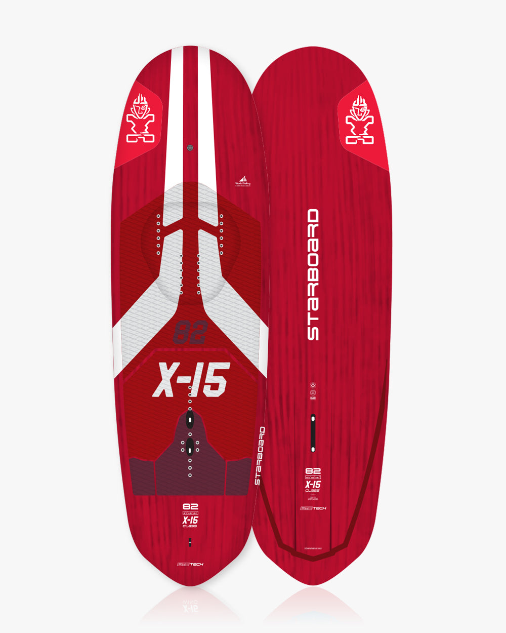 Red Starboard X-15 Foilboard windsurfing board with white and gray accents