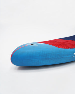 Sleek blue and red 2025 Above Foilboard inflatable paddleboard