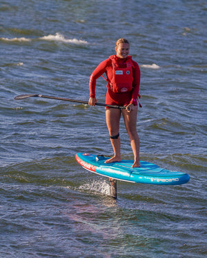 Ace Air Foil Inflatable Foilboard with blue red paddleboard and Starboard logo