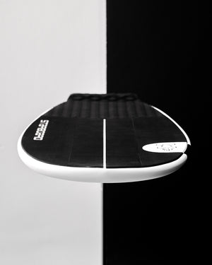 Black and white Pump Foilboard with textured grip tape design