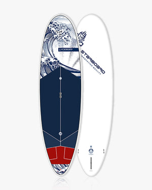 2024 Avanti Paddle Board with white and blue wave surfboard design