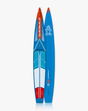Stratosurf red and blue junior paddle board with white accents