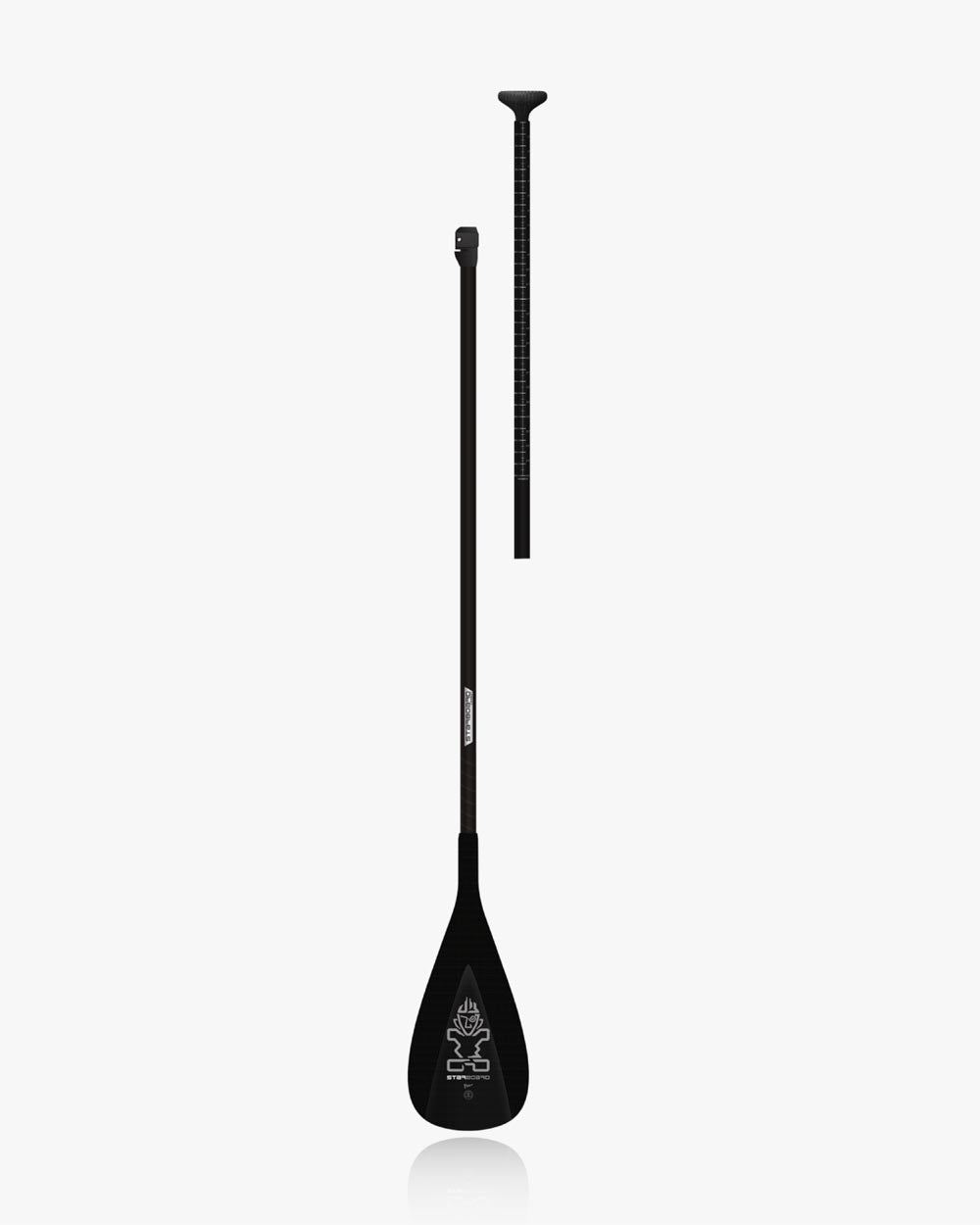 2024 Enduro Carbon Paddle: Black adjustable composite paddle with white logo and grip