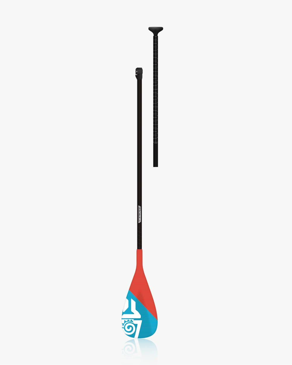 Red and blue 2024 Enduro Tiki Tech Lite Paddle with black adjustable handle