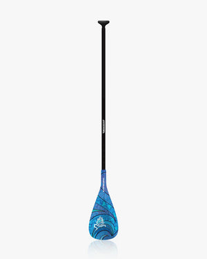 2024 Enduro Tiki Tech Wave Paddle: blue and black floral composite design