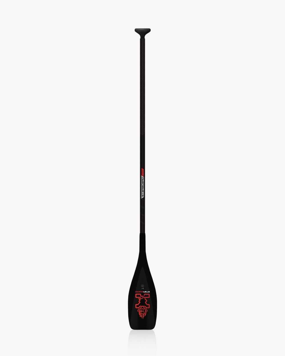 2024 Lima Prepreg Carbon Paddle with black shaft, red skull design, adjustable length, and foam grip