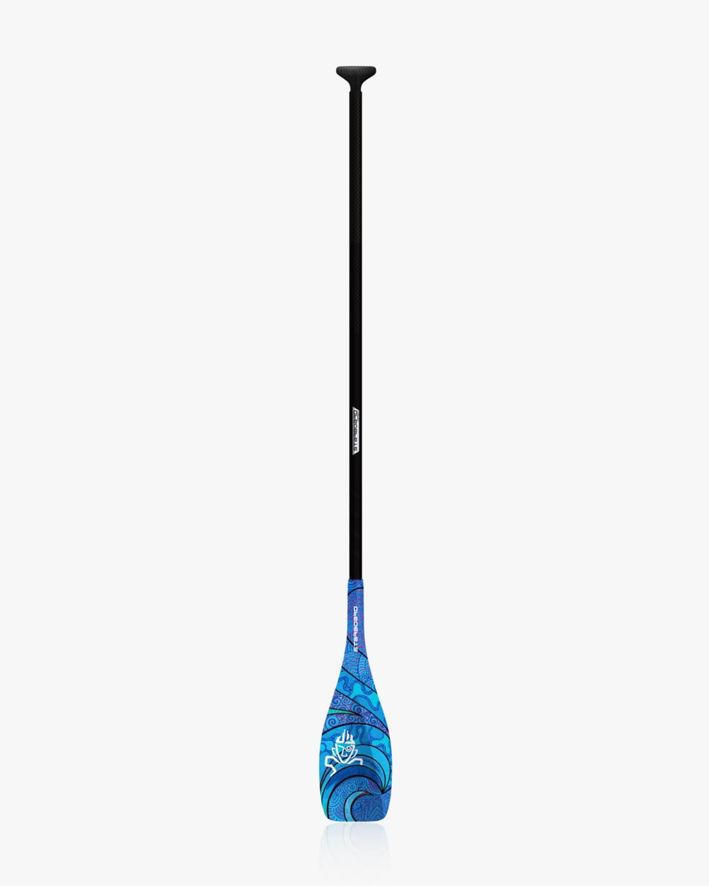 2024 Lima Tiki Tech Wave Paddle with blue black intricate fiberglass design