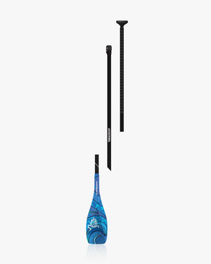 2024 Lima Tiki Tech Wave Paddle with blue black carbon fiber shaft