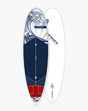 White and blue Globber Wave Rider 10’6 surfboard in 2024 Whopper Paddle Board