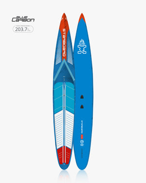 Blue All Star Paddleboard with red and white accents