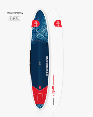 2019 Starboard 13’6’’ SUP board with red blue graphics white edges