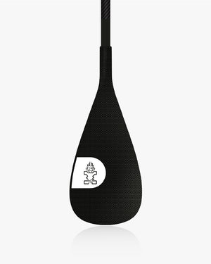 Enduro Carbon Paddle with black blade, white logo, and carbon fiber shaft