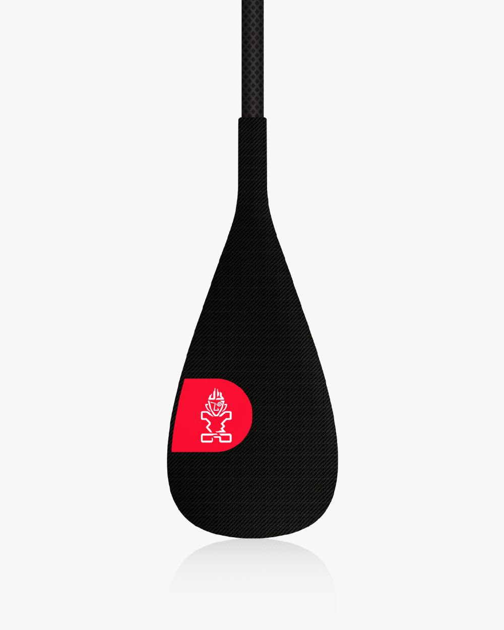 Enduro Prepreg Carbon Paddle: black with red logo and mesh texture