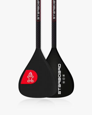 Black 2025 Foil Blade prepreg carbon paddle with starboard blade and red logo