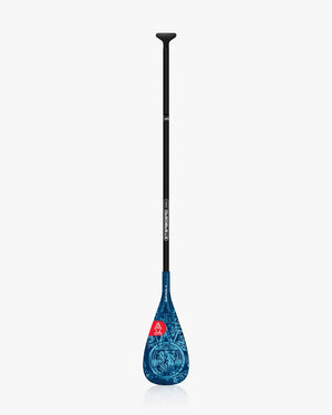 Enduro Tiki Tech Lite Paddle: Blue and Black SUP Paddle with Red Accents