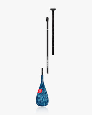 Enduro Tiki Tech Lite blue and black SUP paddle with red accent