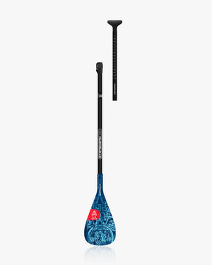 Enduro Tiki Tech Lite Paddle: blue black adjustable ergonomic design