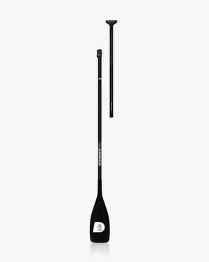 Lima Carbon Paddle: black adjustable shaft paddle with white handle logo