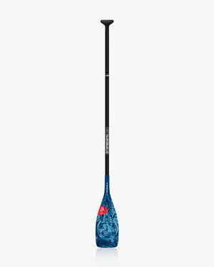 2025 Lima Tiki Tech Lite blue and black SUP paddle with red accents